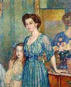 Theo Van Rysselberghe Madame Von Bodenhausen avec son enfant Luli , oil painting